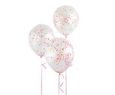 Unique Party- Paquete de 6 globos confetti, Color neón, 30 cm (54480)