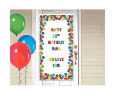 Amscan – 241141 Primaria arcoíris feliz cumpleaños personalizable Kit de decoración