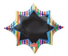 Amscan – 3252401 35 x 29 pulgadas Multi rayas Burst globo en forma de sobre de escritura pizarra Super forma (XL)