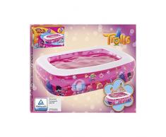 Happy People 16222 Trolls Infantil Piscina con aufblasbarem Suelo, 1 Válvula de Agua la Boca, 132 x 94 x 36 cm, 128 x 88 x 33 cm