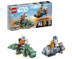 LEGO Star Wars - Microfighters: Cápsula de Escape vs. Dewback, juguete de construcción con minifiguras R2-D2 y C-3PO de La Guerra de las Galaxias (75228)