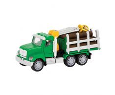DRIVEN by Battat Mini Logging Truck Vehicle Micro maderos, Partes movibles, Luces y Sonidos – Camiones y Juguetes de Construcción para niños de 3 años en adelante, Multicolor (Branford Ltd. WH1013Z)