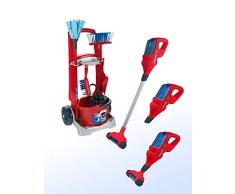 Theo Klein 6720 Carrito de limpieza Vileda con aspirador vertical | Incluye accesorios como fregona, cubo, cepillo y recogedor | Para niños a partir de 3 años