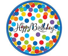 Amscan International – 721536 placa papel 26,6 cm mdct-printplt 26 cm golpe de confeti