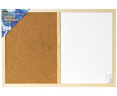 Idena 568016 - Tablón de anuncios/pizarra blanca con marco de madera, incluye 2 tornillos, apto para montaje en pared, aprox. 40 x 60 cm, ideal como decoración y para el lugar de trabajo