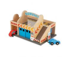 Melissa & Doug- Service Station Parking Garage Juguete de Madera Estación de Servicio, Multicolor (19271)