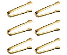 6 unidades Pinzas de Hielo, Pinzas para Azúcar pinzas para cubitos de hielo Pinzas de Hielo Pequenas de Acero Inoxidable Pinzas para Hielo Acero dulces, ensaladas, pinzas para cubitos de hielo