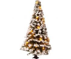 NOCH 22120 - Árbol de Navidad con 20 ledes, 8 cm de Alto, diseño de Nieve, Color Blanco