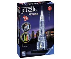 Ravensburger - Chrysler Building edición Nocturna, Puzzle 3D con 216 Piezas y Accesorios (125951)