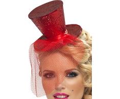 Genérico - 350270 - Mini sombrero de copa rojo de la mujer en forma