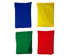 Henbea 738- PLAFIS, Sacos infantiles Multicolor para Equilibrio y Coordinación Motora, Bolsitas de tela de algodón rellenas para manejo de objetos, Cojin de psicomotricidad (Pack 4 unidades)