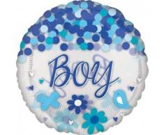 Amscan International Anagram 3931811 Jumbo - Globo de aluminio (66 cm), diseño de confeti