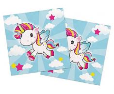Folat B.V.- Folat Generique 20 Papierservietten Einhorn 33 x 33 cm Servilletas de Unicornio, Unidades, Color Multicolor, Costumes (8714572650427)