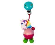 Hess Holzspielzeug 12814 - Colgante de madera, serie unicornio, para bebés a partir de 3 meses, hecho a mano, con clip de seguridad, aprox. 6 x 4 x 15 cm, para cochecito y silla de bebé