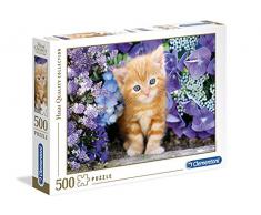 Clementoni - Puzzle de 500 Piezas,, diseño Gatito Rubio (304158)