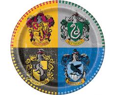 Unique Party - Platos de Papel - 23 cm - Diseño de Harry Potter - Paquete de 8 (59105)