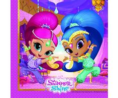 Procos - Paquete de 20 servilletas Shimmer y Shine, Multicolor, PR89258