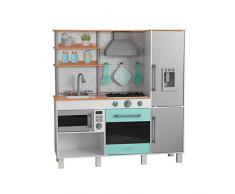 KidKraft- Gourmet Chef Cocina de juguete de madera con máquina de hielo, Color Gris (53421)
