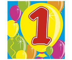 Folat - Globos De Servilletas De Papel para 1 Año Fiesta - Multicolor - 20 Piezas