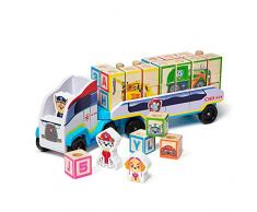 Melissa & Doug PAW Patrol Camión de Bloques ABC de Madera, Patrulla Canina juguete educativo, 33 Piezas, Juguetes de desarollo y primera infancia, Regalo para niños y niñas de 3 4 5 6 7 años