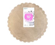 Swepping Party MVT811 - Tarta Redonda de cartón, Color Dorado, 1 Unidad, 35 cm