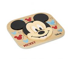 WOOMAX 48700 - Puzzle infantil niños a partir de 1 año Mickey Mouse piezas grandes / Puzzles infantiles incluye 6 piezas / Juguetes educativos Disney / Puzzles para niños y niñas / Juguete bebé