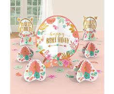 amscan- Adornos, Color kit de decoración de mesa boho birthday girl (282106)