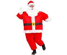WIDMANN 7550 C de Papá Noel Hinchable, cinturón, Barba con Bigote, Sombrero, Rojo