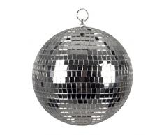 Bola de Discoteca Boland 00703, Plata, diámetro Aprox. 20 cm, Disco Fever, años 70, decoración Colgante, Bola de Purpurina, Fiesta temática, Carnaval.