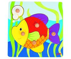 Goki - Puzzle encaje con pez, 5 piezas, de madera (Gollnest & Kiesel 57554.0)