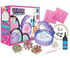 GEMEX- Atelier à Bijoux Taller (1 lámpara UV Concha + líquido mágico + 2 moldes + Accesorios) – Kit de creación de Joyas únicas y Personalizadas – 3 min Chrono, Multicolor, Talla (Pack coquillage)