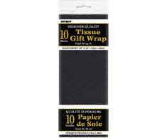 Unique Party-Paquete de 10 hojas de papel de seda, color negro, (6284)