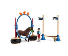 Schleich- Competición Agility Caballos Figura, Color Negro (42482)