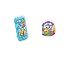 Fisher-Price Teléfono Aprende con Perrito, Juguete Bebé +1 Año (Mattel Fpr17), Color/Modelo Surtido + Libro Interactivo De Aprendizaje, Juguete Bebé +6 Meses (Mattel Frc69)