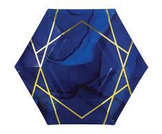 Creative Party PC343979 - Platos de papel para postre (8 unidades), color azul y dorado