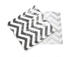 Folat Servilletas metálicas Plateadas en Zigzag 33 x 33 cm - 20 Unidades.