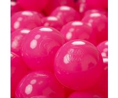 KiddyMoon 300 ∅ 7Cm Bolas Colores De Plástico para Piscina Certificadas para Niños, Rosa Oscuro