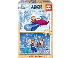 Educa Borrás - Disney Frozen Puzzle de Madera, 2 x 50 Piezas ( 16802)