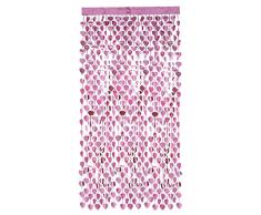 Smiffys 99698, telón de fondo de cortina de papel de aluminio, diseño de corazón rosa, unisex, adulto, talla única