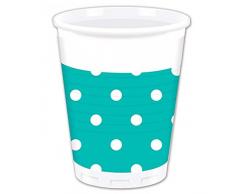 Procos PR84942 - Vasos de plástico (200 ml, 8 unidades), diseño de lunares, multicolor