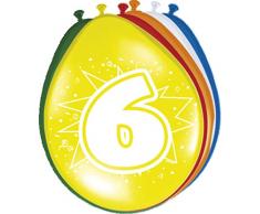Folat 8714572082068 Globo para Fiesta - Globos para Fiesta, Ovalado, Cumpleaños, 6 año(s), 6 año(s), 8 Pieza(s)