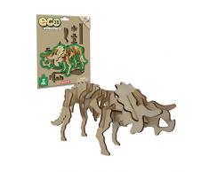 Eco 3D Rompecabezas de Madera - Triceratops de Deluxebase. Rompecabezas de Escultura 3D Educativo y Creativo para Niños Fabricado con Madera FSC Reciclada