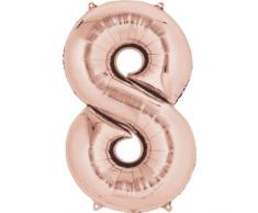 Amscan International 3621901 - Globos de Papel de Aluminio (8 Unidades), Color Oro Rosa