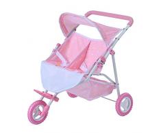 Olivias Little World Cochecito Silla De Paseo Doble para Muñecas Rosa OL-00012