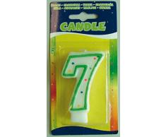 Folat - Vela con número 7 para decoración de cumpleaños