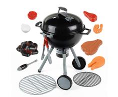 Theo Klein 9401 Barbacoa de bola Weber Premium con luz y sonido I Accesorios incluidos I Carbón con efectos de luz y sonido I Juguetes para niños a partir de 3 años