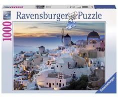 Ravensburger-19611 1 Puzzle 1000 Piezas Santorini, Multicolor, Talla Única (196111)