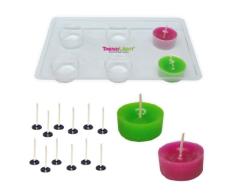 TrendLight Juego de 6 velas de té, 38 x 19 mm, incluye 12 mechas de 35 mm