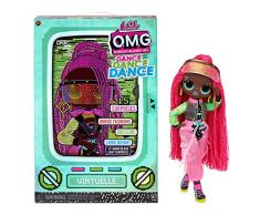 LOL Surprise OMG Dance Dance Dance Muñeca Virtuelle con 15 sorpresas, Ropa de Marca,Luz Negra Mágica,Accesorios de Moda, Zapatos, Soporte para Muñecas y Packaging de TV, Para Niñas a Partir de 4 Años