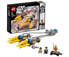 LEGO - Star Wars Vaina de Carreras de Anakin Edición 20 Aniversario, Juguete de Construcción de Nave de Carreras de Skywalker del Episodio I, Incluye Minifigura de Luke Skywalker (75258)